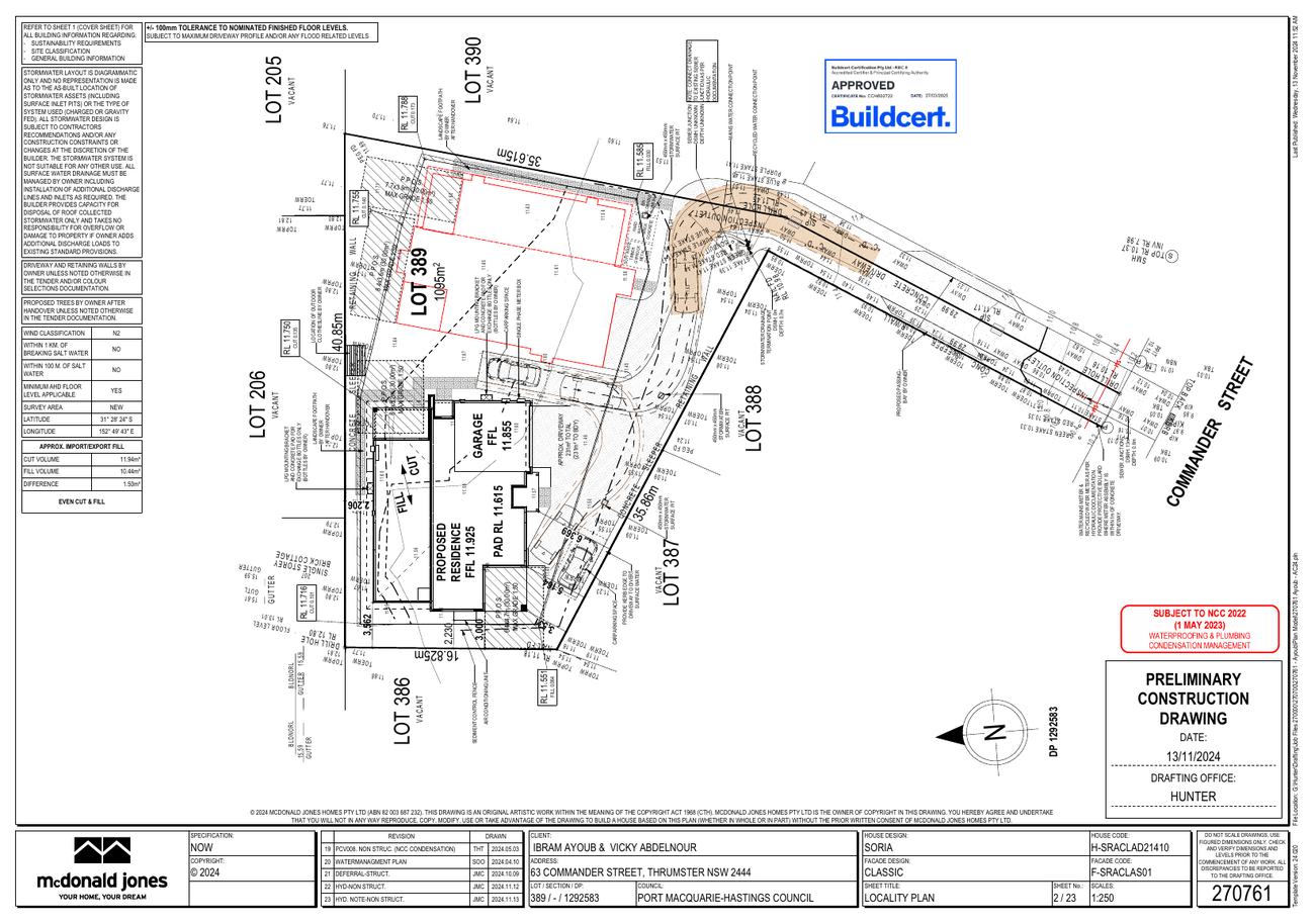 Site and locality plan — 1,095 m² corner lot, Lot 389 DP 1292583