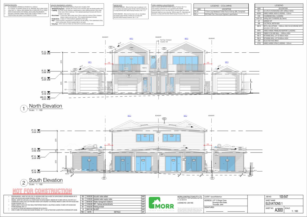 Elevations — from the DA documentation set