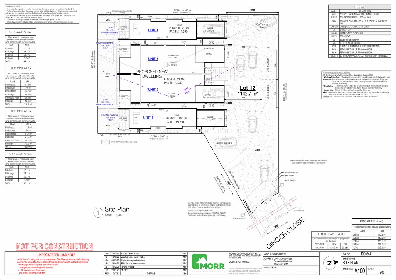 Site plan — dual-frontage corner lot, Sovereign Hills Estate